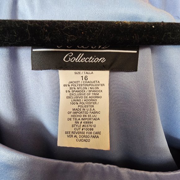 R&M Richards Periwinkle Blue Mother of the Bride Dress NWT Size 16 Sequin Lace - Picture 7 of 8